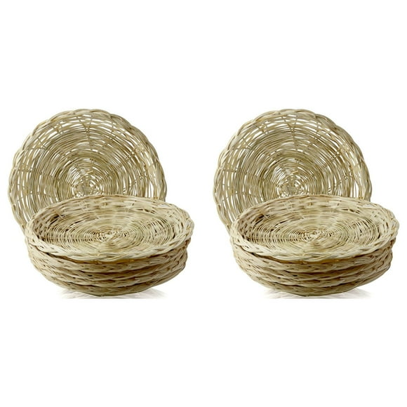 Unbranded Bamboo Paper Plate Holder 10 Inch Round Woven Plate Holder (10 Count)