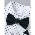 thumbnail image 5 of CARETOO Infant Boy Clothes Suit Newborn Formal Outfits Dress Shirt Bowtie Suspender Shorts 3Pcs Set, 5 of 18