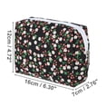 thumbnail image 2 of 1 Pc Bolsa Cosmética Portátil de Flores para Vacaciones y Viajes de Negocios Negra de Poliéster, 2 of 3