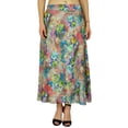 thumbnail image 1 of Bimba Flaired Cotton Boho Summer Skirt Elastic Waist Mid-Calf Ruffle Skirts, 1 of 8