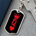 thumbnail image 6 of Queen Of Hearts Q Keychain Dog Tag Stainless Steel or 18k Gold, 6 of 16