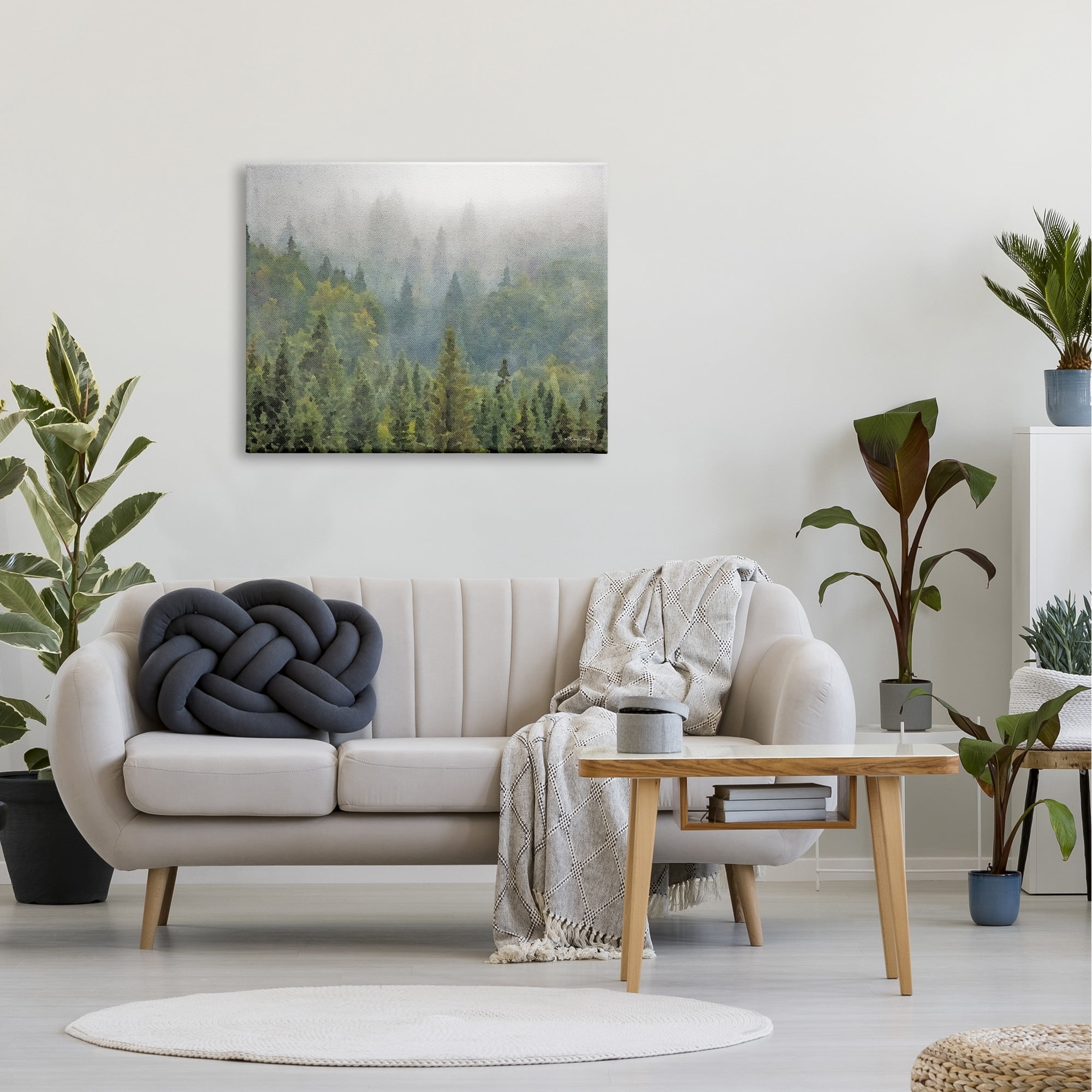 Stupell Industries Foggy Pine Forest Quiet Mountain Woods Atmospheric Painting,40 x 30, Design by Sn Ball