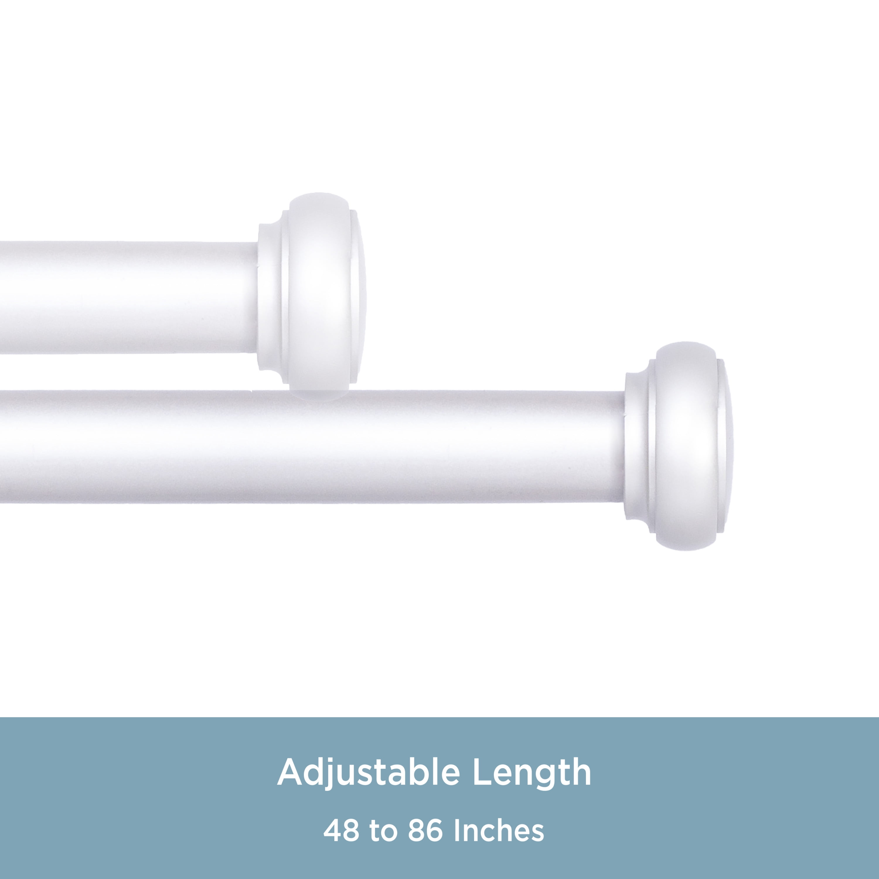 Kenney® Weaver 1" Premium Decorative Window Curtain Rod, 48-86", Satin Nickel