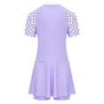 thumbnail image 2 of renvena Kids Girls 2 Piece Swimsuit Rash Guard Beachwear Short Sleeve Swimwear with Swim Skirts Set Purple 6XL, 2 of 7
