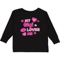 thumbnail image 3 of Inktastic Valentine's Day My Gigi Loves Me Hearts and Lips Boys or Girls Long Sleeve Toddler T-Shirt, 3 of 5