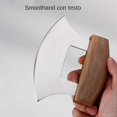 thumbnail image 5 of Ulu Alaskan Cutter made of stainless steel with ergonomic nonslip handle and wooden stand, 5 of 5