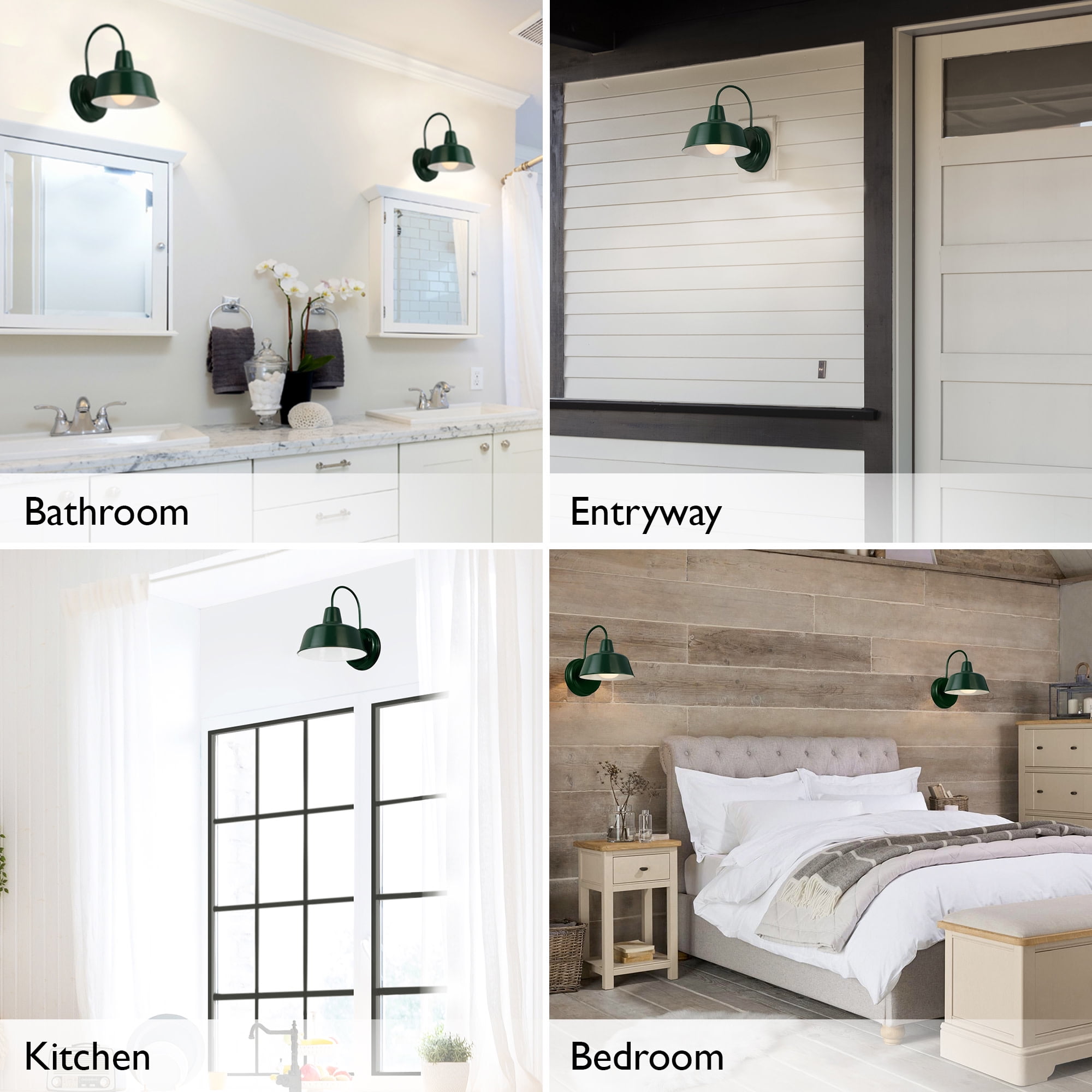 Design House Mason Modern Farmhouse Forest Green 1-Light Indoor/Outdoor 8" Wall Light