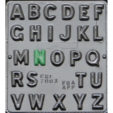 Tufted Alphabet 1 1/4" Chocolate Candy Mold – 7011, Clear Plastic, Made In USA