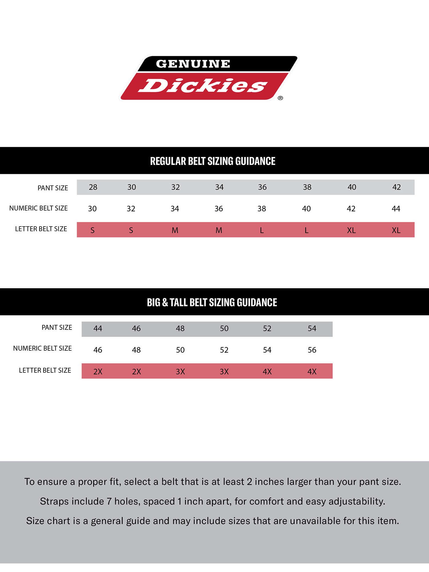 Genuine Dickies Men's Casual Brown Leather Work Belt with Roller Buckle (Regular and Big & Tall Sizes)