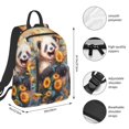 thumbnail image 2 of Yiaed Elegant Cute Panda Sunflower Print Lightweight Backpack Travel Backpacks Hiking Daypack for Women Men, 2 of 5