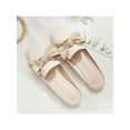 thumbnail image 4 of Gomelly Lady Mules Closed Toe Summer Slipper Slip On Slippers Wear Resistant Flats Work Dates Slides Solid Color Apricot 6.5, 4 of 5