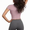 thumbnail image 3 of LIUJUNSHOP Seamless Crop Workout Tops for Women - Athletic Running Gym Yoga Short Sleeve Shirts Basic, 3 of 5