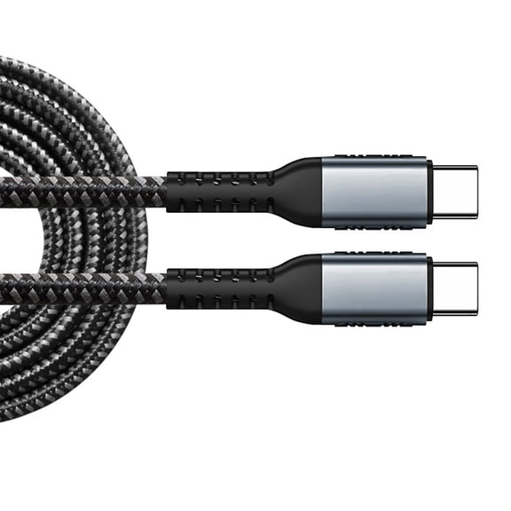 Portable 100W Nylon Braided USB C Cable Double Male End Type C Data Cord for Various Use in Home or Travel