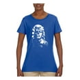 thumbnail image 2 of Manilyn Monroe Skull Face and Body Tattoo | Womens Pop Culture Graphic T-Shirt, Royal, 2XL, 2 of 4