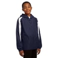 thumbnail image 4 of Sport-Tek Youth Fleece Lined Colorblock Jacket-S (True Navy/White), 4 of 6