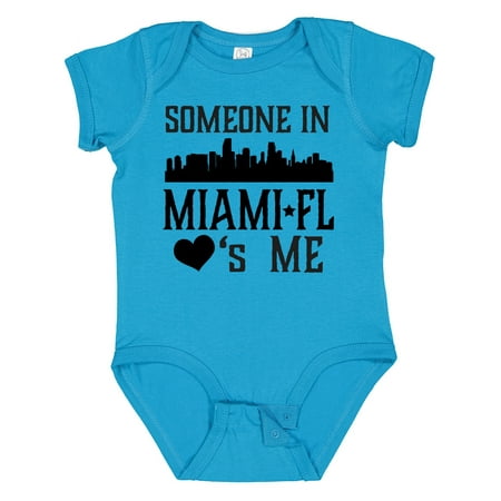 

Inktastic Miami Florida Someone Loves Me Skyline Gift Baby Boy or Baby Girl Bodysuit