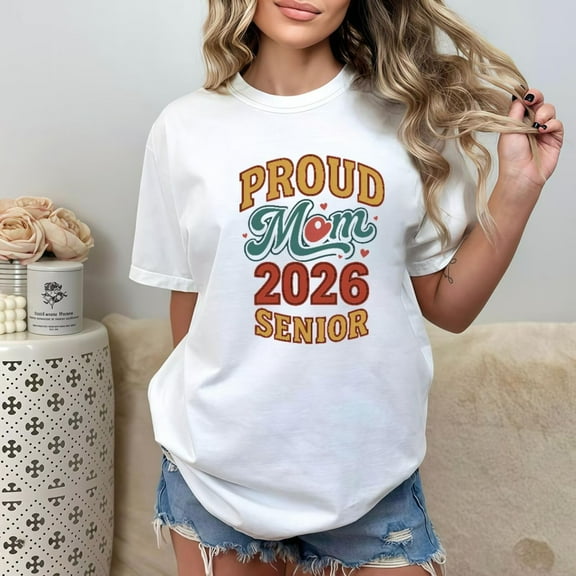 Proud Mom 2026 Senior T-Shirt, Graduation Mom Tee, Casual Women’s Tee, S-4XL