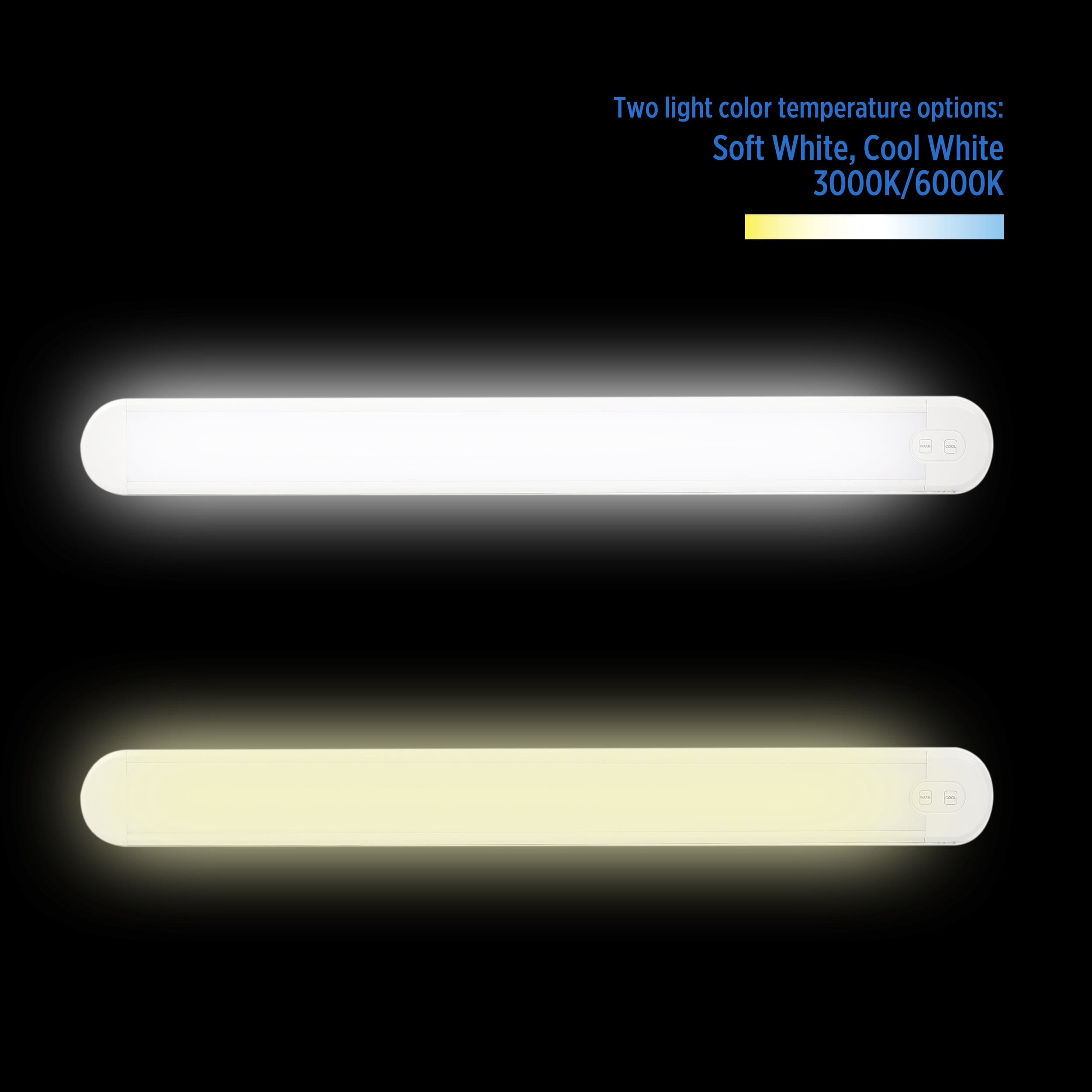 Great Value 16" 50 Lumens 16-inch Rechargeable Touch Activated LED Under Cabinet Light, Warm White/Daylight Deluxe
