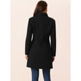 thumbnail image 4 of DARING DIVA Women's Double Breasted Peacoat Collar Jackets with Pockets Black S, 4 of 6