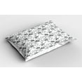 thumbnail image 2 of Ambesonne Grey Pillow Sham 2 Pack, Blooming Flowers Buds Art, 26"x20", Grey White, 2 of 3