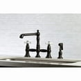 thumbnail image 6 of Kingston Brass KS7275PXBS English Country 8-Inch Bridge Kitchen Faucet with Sprayer, Oil Rubbed Bronze, 6 of 9