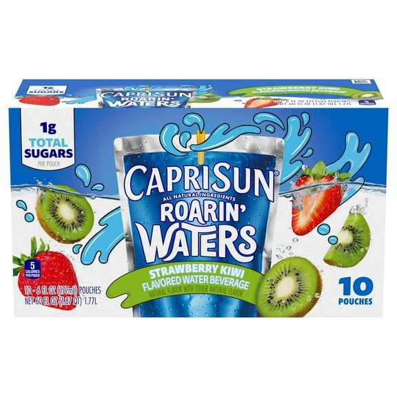 2 Pack Capri Sun Roarin' Waters Strawberry Kiwi Water Beverage 10 pk Pouches
