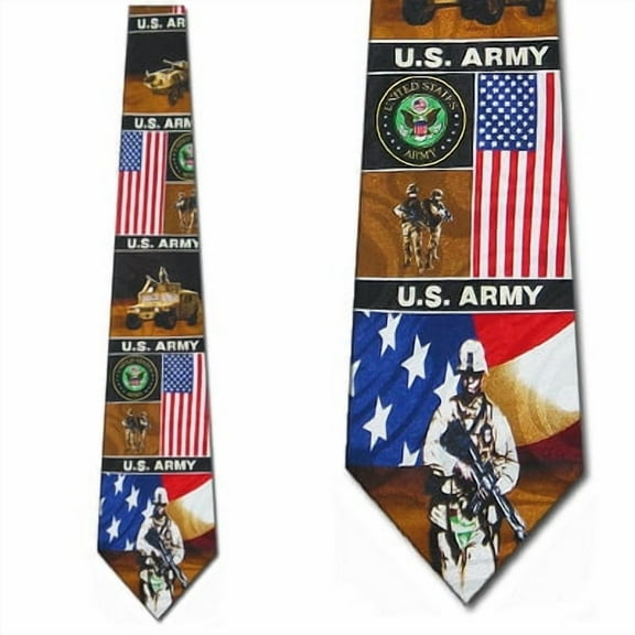 US Army Squares (Black) Necktie Mens Tie