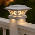 thumbnail image 4 of Classy Caps Kingsbridge Dual Lighted Solar Post Cap - Fits 3.5"x3.5", 4"x4", 5"x5", and 5.5"x5.5" Posts - White Aluminum, 4 of 7
