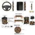 thumbnail image 5 of Jeiento Skull Car Seat Cover Set with Steering Wheel Cover Seat Belt Covers Trash Bag Air Vent Phone Holder Rearview Mirror Cover Cup Coasters Daisy Key Chain 15 PCS Auto Accessories, 5 of 6