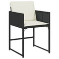 thumbnail image 3 of vidaXL 13 Piece Garden Dining Set with Cushions Black Poly Rattan, 3 of 5