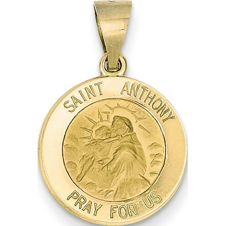 - Leslies Fine Jewelry Designer 14k Yellow Gold Polished and Satin St. Anthony Medal (15x17mm) Pendant Gift