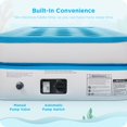 thumbnail image 4 of Ciays Air Mattress with Built-in Pump, 16" Elevated Blow Up Mattress with Carrying Bag, Flocked Top Inflatable Air Bed for Guests, Family, Twin, Blue, 4 of 7