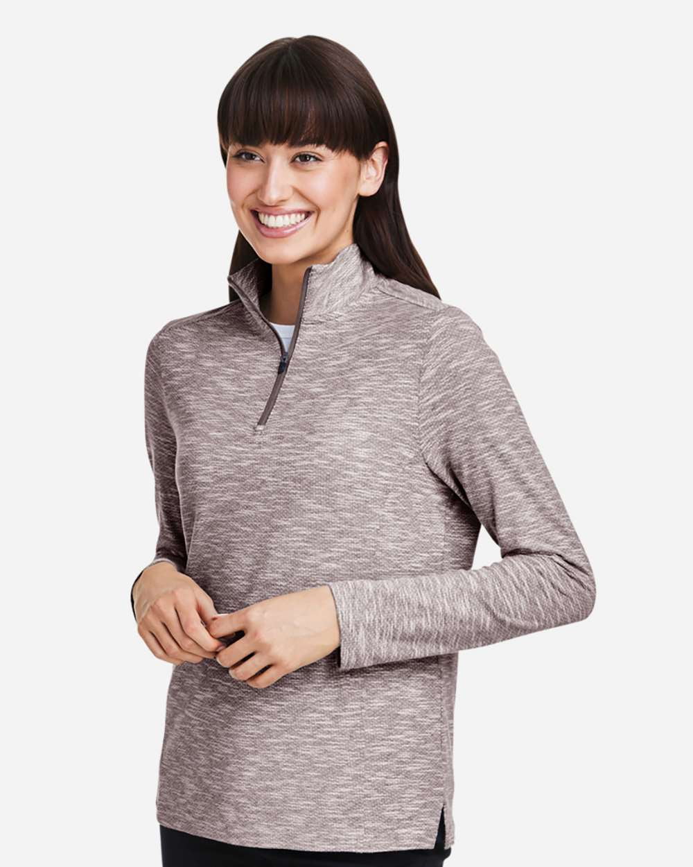 North End NE415W Women's Eclipse Jacquard Quarter-Zip Pullover