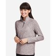 thumbnail image 2 of North End NE415W Women's Eclipse Jacquard Quarter-Zip Pullover-Burgundy Heather-XS, 2 of 6