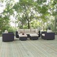 thumbnail image 1 of Modway Collection Convene Sectionnel de Mobilier de Patio Extérieur 7 Pcs, Beige, 1 of 8