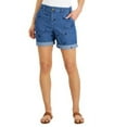thumbnail image 2 of Style & Co Womens Roll Cuff Embroidered Denim Shorts Motif Chambray 14, 2 of 2