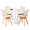 Clear Brown Chairs, variant on Round Dining Table Set for 2, 23.6" Tabletop with Metal Tulip Pedestal Base, White Modern Kitchen Table with 2 Clear Acrylic Chairs for Small Space
