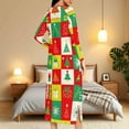 thumbnail image 5 of Womens Long Nightgowns Plaid Zipper Robes Christmas Pajama with Pocket Long Sleeve Bathrobes Loose Full Length Loungewear Warm Sleepwear Crew Neck House Coat, 5 of 9