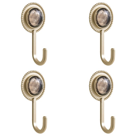 HWHCGZ 4Pcs Self Adhesive Wall Hooks Base Decorative Hangers for Bathroom Kitchen and Hallway Easy to Install No Residue,Light Brown