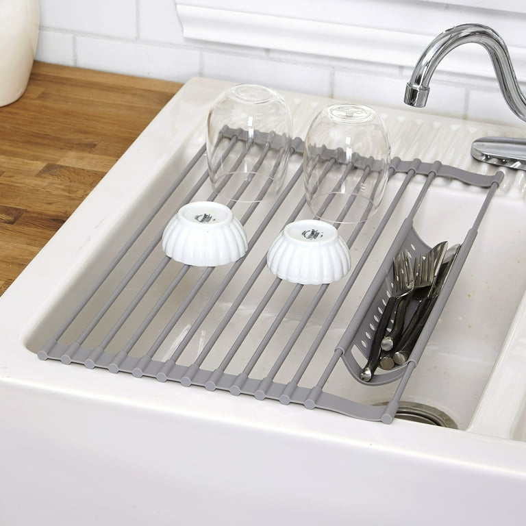 Silicone over the sink outlet drying rack