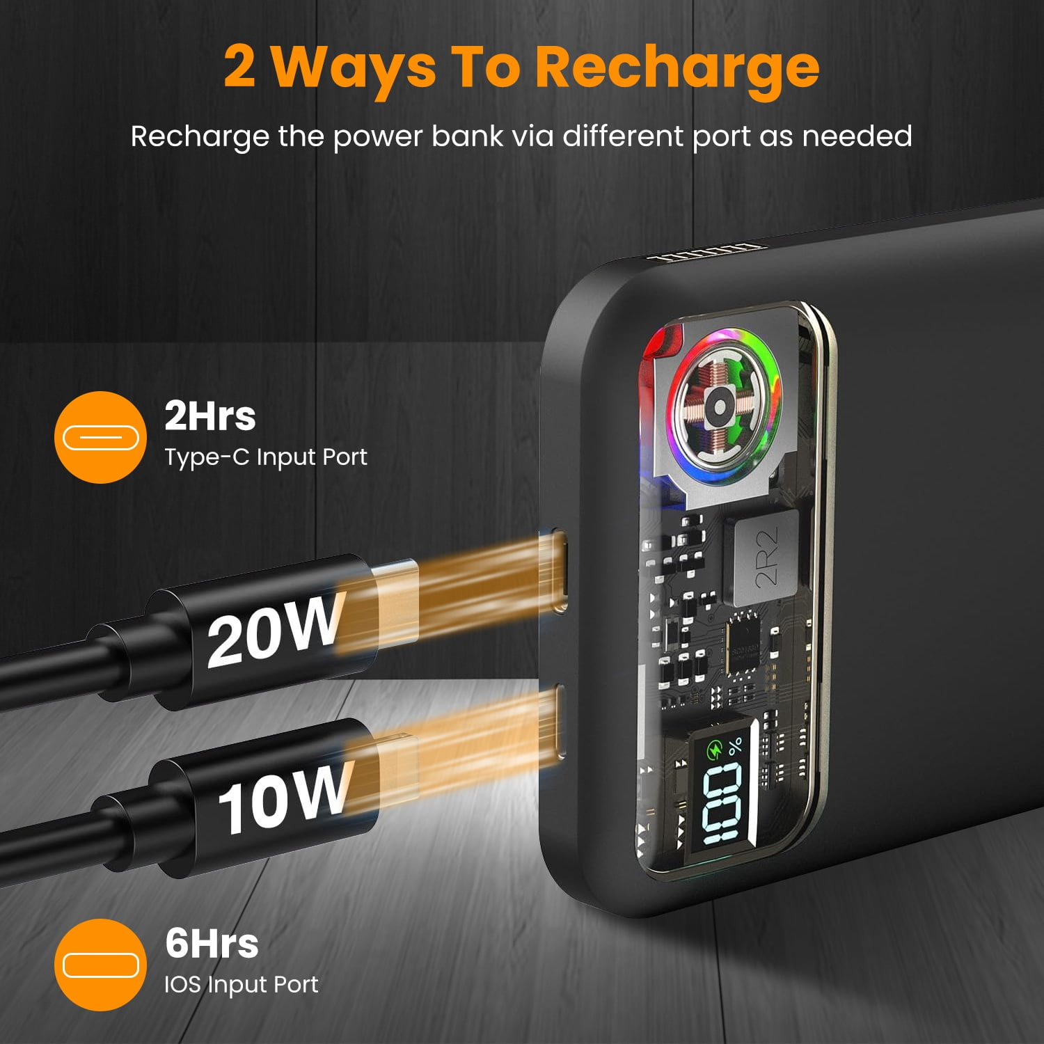 iMounTEK 10000mAh Magsafe Wireless Power Bank 18W Magnetic Portable Charger Fit for IOS Phone 15/14/13/12 Series