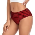thumbnail image 2 of Fotbe Red Black Houndstooth Calzones Estampados para Mujer – Ropa Interior de Algodón, Cómoda, Suave y Elástica-Large, 2 of 6