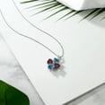 thumbnail image 4 of Gem Stone King 925 Sterling Silver Persian Blue Moissanite and Red Rhodolite Garnet 4 Heart Shape Gemstone Birthstone Pendant Necklace for Women (3.04 Cttw, 6MM Heart, with 18 inch Silver Chain), 4 of 4