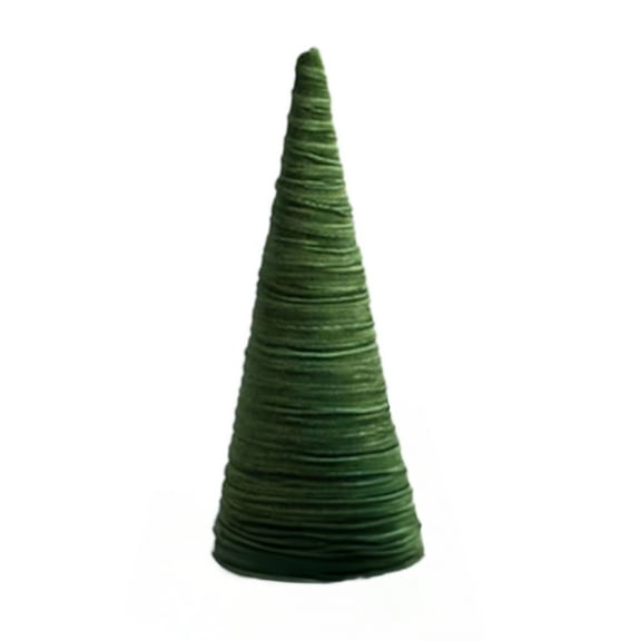 AOJA Velvet Flocked Christmas Cone Tree - Winter Farmhouse Table Centerpiece for Tiered Tray and Mantle Decor,Green 20cm
