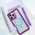 thumbnail image 5 of Dteck for iPhone 14 Pro Max Case, Compatible with MagSafe, Sparkly Glitter Bling Back Rubber Bumper Shockproof Protective Phone Cover,Purple, 5 of 5
