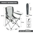 thumbnail image 3 of KingCamp Lightweight Foldable Outdoor Camping Chair, 2 Pack, Black/Grey, 3 of 12