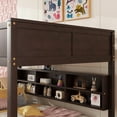 thumbnail image 4 of Bellemave Queen Over Queen Bunk Beds, Wood Bunk Bed with Storage Shelves and USB Ports, Maximize Space Queen Bunk Bed Frame for Teens Adults(Espresso), 4 of 9