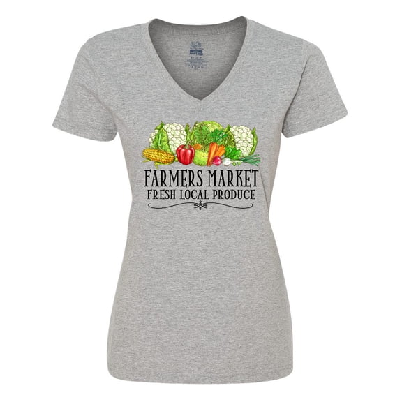 Inktastic Farmers Market Fresh Local Produce Women's V-Neck T-Shirt