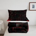 thumbnail image 4 of YST Geometric Grid Comforter Set Twin Size, Red and Black Checkered Bedding Quilt Set, Men Women Bedroom Decor, Modern Abstract Check Plaid Square Down Comforter for All Season, 4 of 5