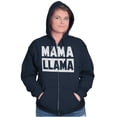 thumbnail image 5 of Funny Mama Llama Mothers Day Pun Zip Hoodie Sweatshirt Women Brisco Brands M, 5 of 6